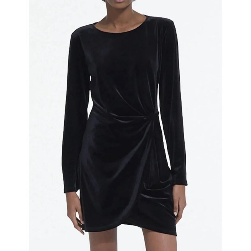 THE KOOPLES Short Black Velvet Dress